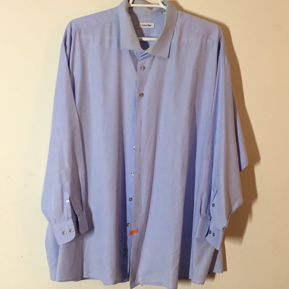 Calvin Klein Tall Blue Button Down Long Sleeve Dress Shirt